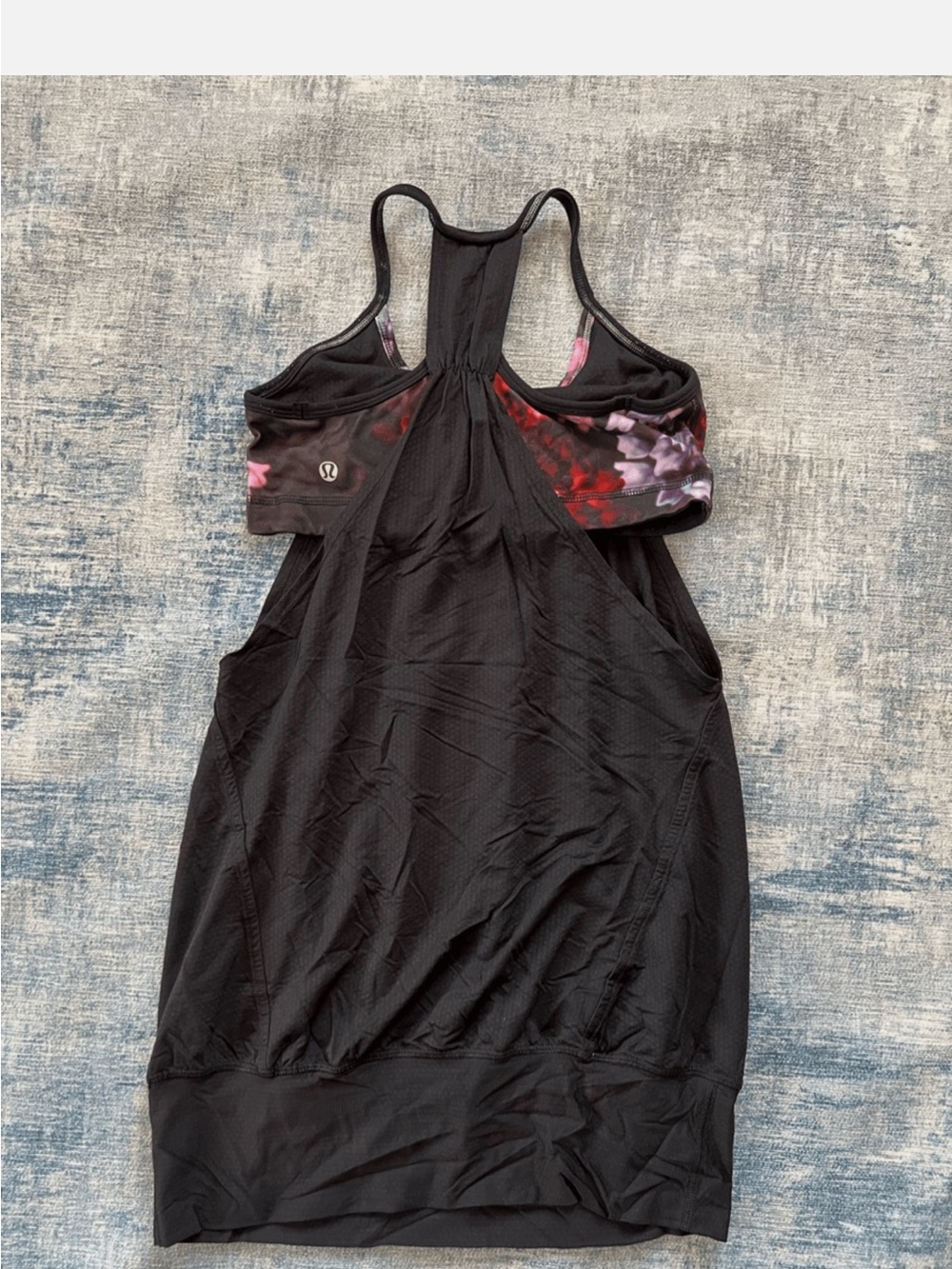 Lululemon Black / Spring Has Sprung Multi No Limits Tank Size 8 - Picture 2 of 3